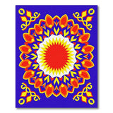 Vibrant Persian Mandala Area Rug with Fiery Sunburst
