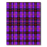 Purple Plaid Area Rug with Black Red Accents