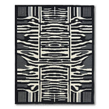 Geometric Modern Bold Black White Geometric Woven Area Rug