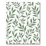 Botanical Green Leaves Area Rug