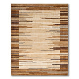 Brown and Tan Brown Tan Geometric Stripe Area Rug