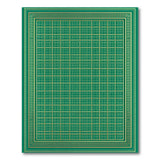 Emerald Green Gold Grid Geometric Rug