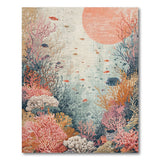 Orange Coral Reef Area Rug with Tropical Fish