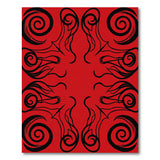 Red Bold Red Tribal Swirl Area Rug