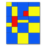 Bold Blue Yellow Red Geometric Abstract Area Rug