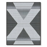 Bold Black White Geometric X Area Rug