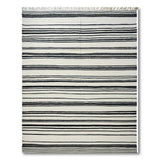 Black and White Geometric Modern Bold Black White Striped Woven Area Rug