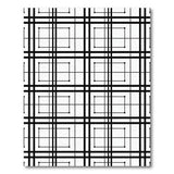 ODIKA Washable Geometric Plaid Area Rug - Modern Black & White Low Pile Non-Slip
