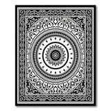 Black White Persian Mandala Traditional Persian Area Rug