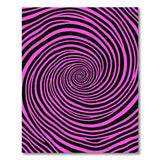 Pink Hypnotic Pink Black Spiral Area Rug