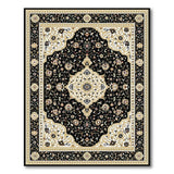 Elegant Black Gold Persian Area Rug