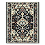 Multi-color and Patterns Black Ivory Traditional Persian Area Rug