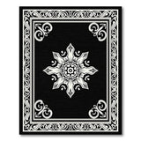 Ornate Black White Star Mandala Area Rug