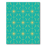 Teal Gold Art Nouveau Geometric Area Rug