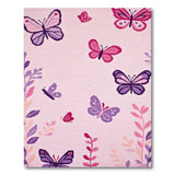 Pink Whimsical Pink Butterfly Area Rug