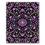 Purple Purple Floral Swirl Area Rug