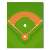 Geometric Modern Baseball Field Green Area Rug