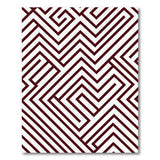 Deep Red Maze Geometric Area Rug
