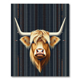 Highland Cow Bold Stripe Area Rug
