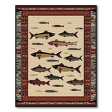 Heritage Tribal Fish Motif Area Rug