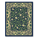 Ornate Navy Floral Vine Persian Area Rug