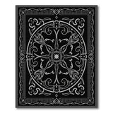 Ornate Black White Floral Mandala Rug