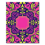 Vibrant Pink Navy Persian Medallion Area Rug
