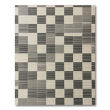 Modern Geometric Black White Patchwork Rug