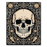 Distressed Vintage Ornate Gothic Skull Area Rug