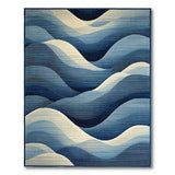 Navy Blue Ocean Wave Area Rug