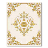 Ornate Gold Floral Baroque Area Rug