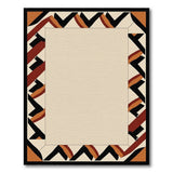 Geometric Modern Beige Area Rug with Bold Border
