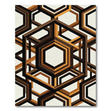 Modern Hexagon Brown Tan Geometric Area Rug