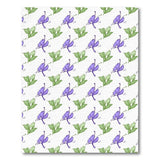 Purple Orchid Flower and Leaf Pattern Area Rug