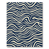 Navy and Cream Wavy Coastal Area Rug