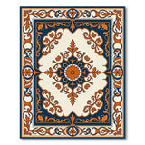 Navy Blue Burnt Orange Persian Medallion Area Rug