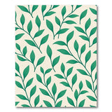 Green Green Leaves on Cream Area Rug