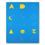 Kids Alphabet Letters Shapes Play Rug Blue Yellow