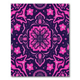 Vibrant Pink Peacock Mandala Area Rug
