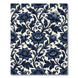 Blue and Teal Navy Blue Floral Vintage Area Rug