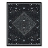 Black White Geometric Hearts Diamonds Rug