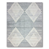 Modern Grey Diamond Geometric Rug