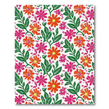 Vibrant Orange Pink Floral Area Rug
