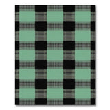 Black Teal Plaid Rustic Area Rug