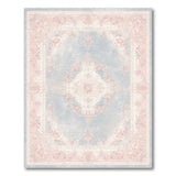 Pink Rose Vintage Floral Area Rug