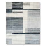 Grey Geometric Abstract Geometric Modern Area Rug