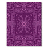 ODIKA Washable Purple Intricate Mandala Area Rug - Low Pile Non-Slip & Pet Friendly