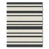 Black White Striped Woven Area Rug