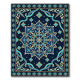 Traditional Persian Navy Teal Mandala Persian Area Rug