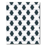 Black White Interlocking Geometric Black and White Area Rug
